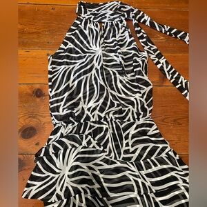 Black and White Leaf Print Dress by WHBM